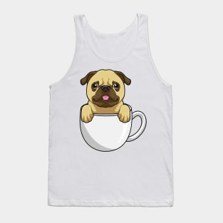 Pug with Cup of Coffee Tank Top